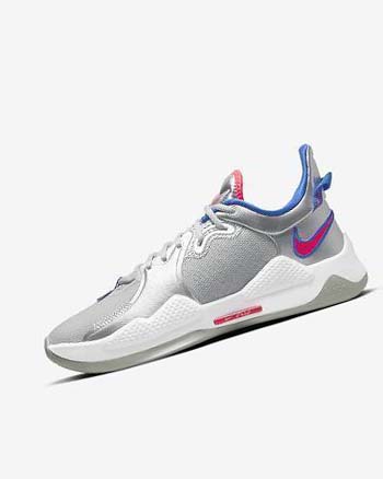 Zapatillas Baloncesto Nike PG 5 Hombre Metal Plateadas Azul Real Rojas | AR4764