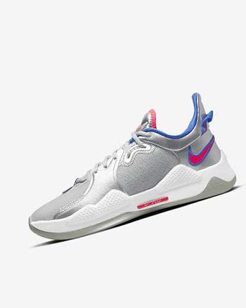 Zapatillas Baloncesto Nike PG 5 Mujer Metal Plateadas Azul Real Rojas | AR3239