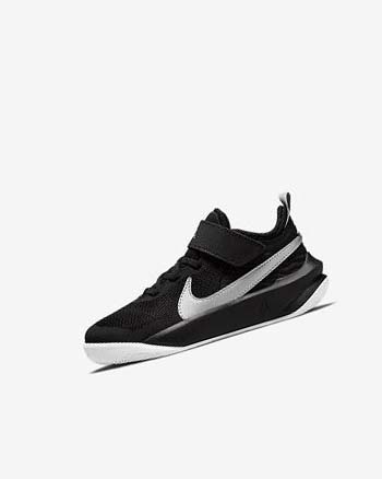 Zapatillas Baloncesto Nike Team Hustle D 10 Niña Negras Blancas Metal Plateadas | AR2232