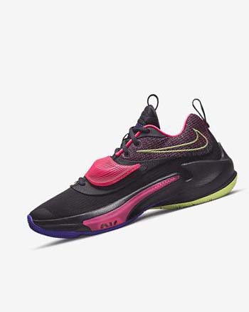 Zapatillas Baloncesto Nike Zoom Freak 3 Mujer Moradas Rosas Moradas Limón Claro | AR3110