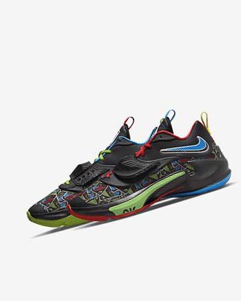 Zapatillas Baloncesto Nike Zoom Freak 3 Mujer Negras Blancas Rojas Verde | AR4990