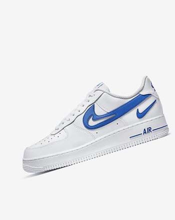 Zapatillas Nike Air Force 1 '07 Hombre Blancas Azul Real | AR2638