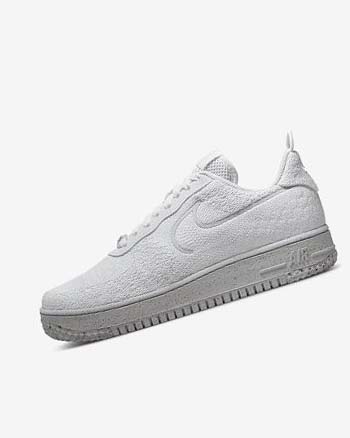 Zapatillas Nike Air Force 1 Crater Flyknit Next Nature Hombre Blancas Blancas Plateadas Blancas | AR2599