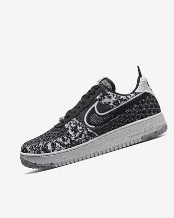 Zapatillas Nike Air Force 1 Crater Flyknit Next Nature Hombre Negras Blancas Plateadas Negras | AR4929