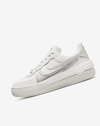 Zapatillas Nike Air Force 1 PLT.AF.ORM Mujer Blancas Gris Metal Plateadas | AR4579