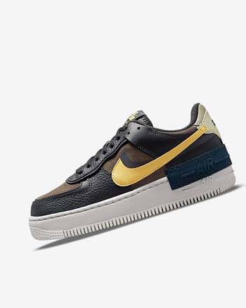 Zapatillas Nike Air Force 1 Shadow Mujer Verde Blancas Doradas | AR3098