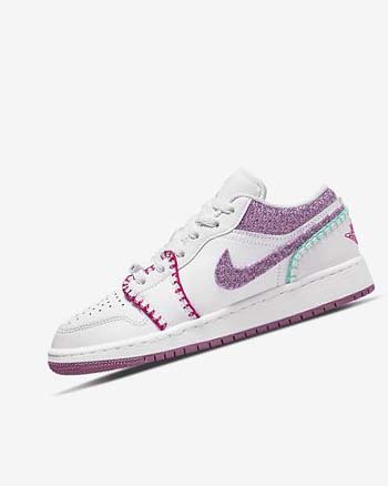 Zapatillas Nike Air Jordan 1 Low SE Niña Blancas Rosas Turquesa Burdeos Claro | AR2264