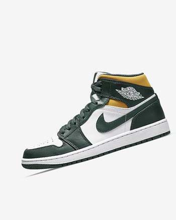 Zapatillas Nike Air Jordan 1 Mid Hombre Verde Blancas | AR2973