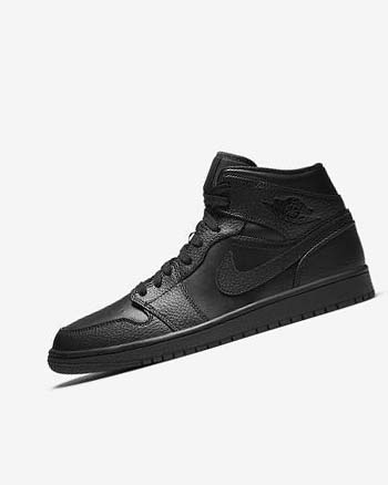 Zapatillas Nike Air Jordan 1 Mid Hombre Negras Negras Negras | AR4712