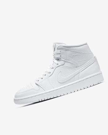 Zapatillas Nike Air Jordan 1 Mid Mujer Blancas Blancas | AR5214