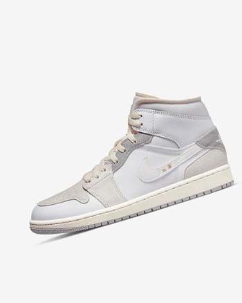 Zapatillas Nike Air Jordan 1 Mid SE Craft Hombre Blancas Gris | AR2964