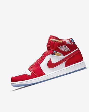 Zapatillas Nike Air Jordan 1 Mid SE Hombre Rojas Azul Marino Blancas | AR2444