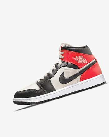 Zapatillas Nike Air Jordan 1 Mid SE Mujer Marrones Claro Rojas Claro Blancas | AR4726