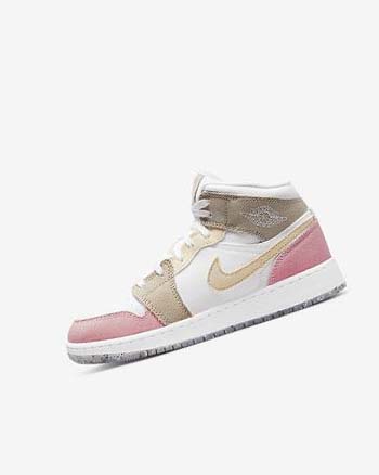 Zapatillas Nike Air Jordan 1 Mid SE Niña Blancas Verde | AR5479