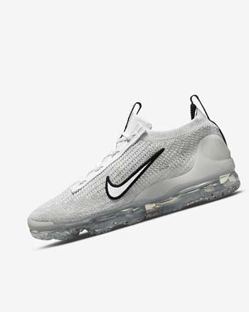 Zapatillas Nike Air VaporMax 2021 FK Hombre Blancas Negras Metal Plateadas Blancas | AR4509