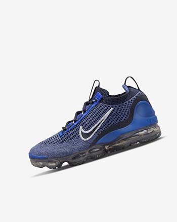 Zapatillas Nike Air VaporMax 2021 FK Niña Azul Real Blancas Gris Oscuro Negras | AR2995