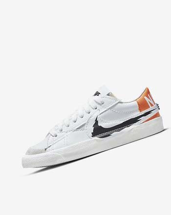 Zapatillas Nike Blazer Low '77 Jumbo Hombre Blancas Blancas Naranjas Negras | AR5054