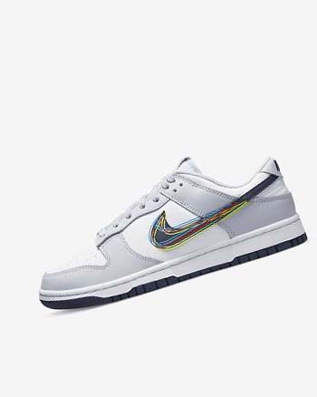 Zapatillas Nike Dunk Low Hombre Blancas Gris Azules | AR4825