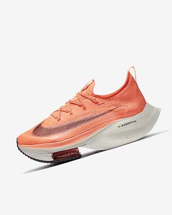 Zapatillas Running Nike Air Zoom Alphafly NEXT% Flyknit Mujer Mango Claro Metal Rojas Marrones Negras | AR4691