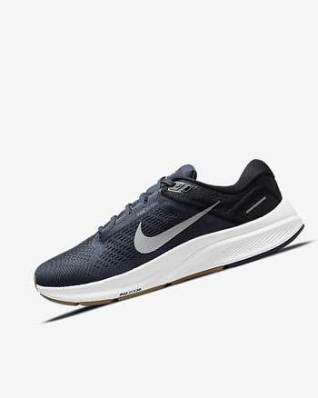 Zapatillas Running Nike Air Zoom Structure 24 Hombre Azules Negras Obsidian Oscuro Gris | AR5421