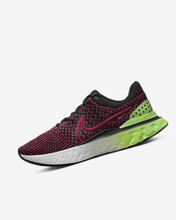 Zapatillas Running Nike React Infinity Run Flyknit 3 Hombre Negras Verde Rojas Rojas | AR2216