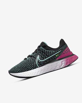 Zapatillas Running Nike React Infinity Run Flyknit 3 Mujer Negras Rosas Turquesa Turquesa | AR5481