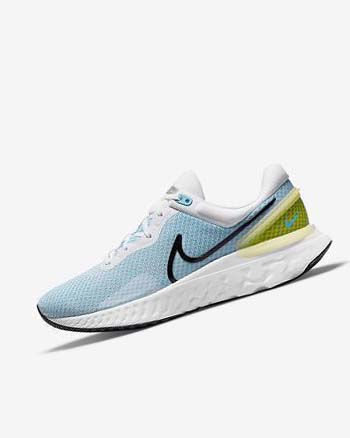 Zapatillas Running Nike React Miler 3 Hombre Blancas Azules Negras | AR3222