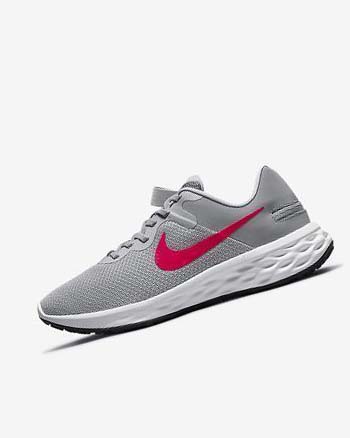 Zapatillas Running Nike Revolution 6 FlyEase Next Nature Hombre Gris Claro Gris Gris Oscuro Rojas | AR4639