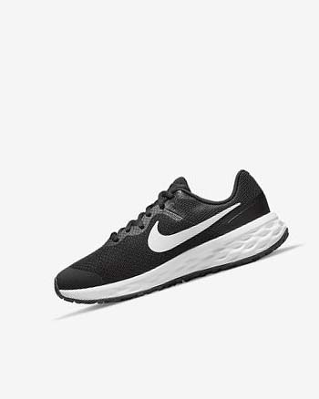 Zapatillas Running Nike Revolution 6 Niño Negras Gris Oscuro Blancas | AR2737