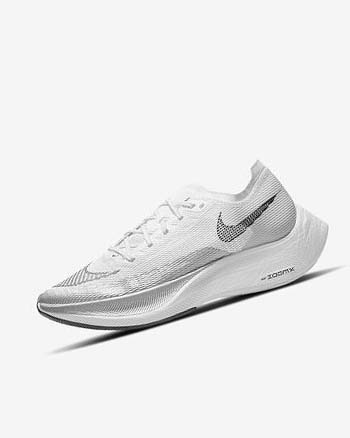 Zapatillas Running Nike ZoomX Vaporfly Next% 2 Mujer Blancas Metal Plateadas Negras | AR5153