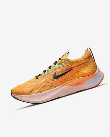 Zapatillas Running Nike Zoom Fly 4 Hombre Doradas Naranjas Negras | AR2857