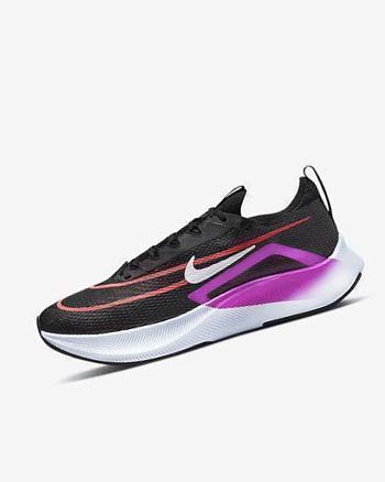 Zapatillas Running Nike Zoom Fly 4 Hombre Negras Moradas Blancas | AR4750