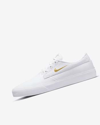 Zapatillas Skate Nike SB Shane PRM Hombre Blancas Blancas Blancas Metal Doradas | AR2619