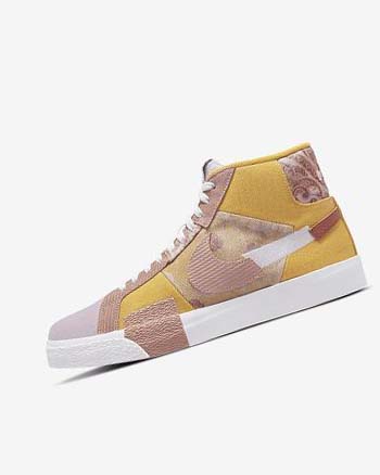 Zapatillas Skate Nike SB Zoom Blazer Mid PRM Hombre Doradas Blancas | AR5187