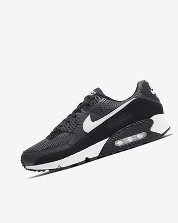 Zapatos Casuales Nike Air Max 90 Hombre Gris Gris Oscuro Negras Blancas | AR5361