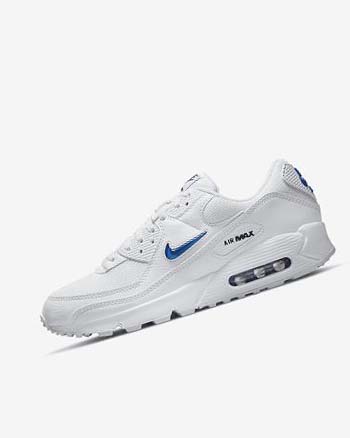 Zapatos Casuales Nike Air Max 90 Hombre Blancas Negras Azul Real | AR5445