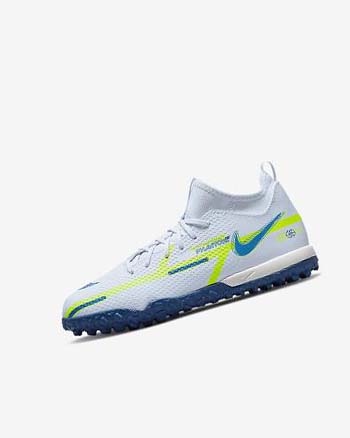 Zapatos De Fútbol Nike Jr. Phantom GT2 Academy Dynamic Fit TF Niña Gris Azules Claro Azules Oscuro | AR4626