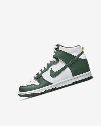 Zapatos Nike Dunk High Niña Verde Doradas Blancas | AR2312