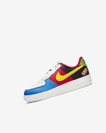 Zapatos Nike Force 1 LV8 Niña Blancas Rojas Azul Real Doradas | AR4772