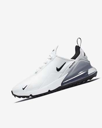 Zapatos de Golf Nike Air Max 270 G Mujer Blancas Plateadas Negras | AR4752