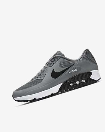 Zapatos de Golf Nike Air Max 90 G Hombre Gris Blancas Negras | AR3196