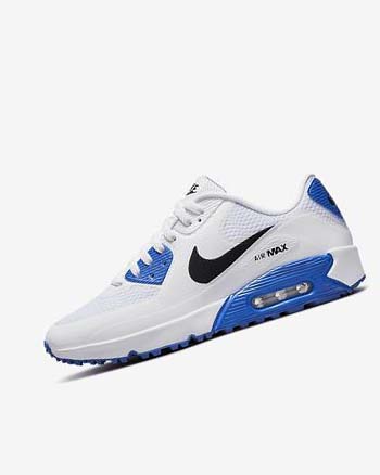 Zapatos de Golf Nike Air Max 90 G Hombre Blancas Azules Plateadas Negras | AR4719