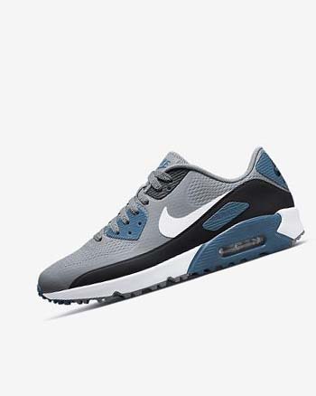 Zapatos de Golf Nike Air Max 90 G Hombre Gris Negras Blancas | AR4984