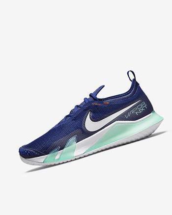 Zapatos de Tenis Nike Court React Vapor NXT Hombre Azul Real Oscuro Azules Turquesa Naranjas Blancas | AR2775