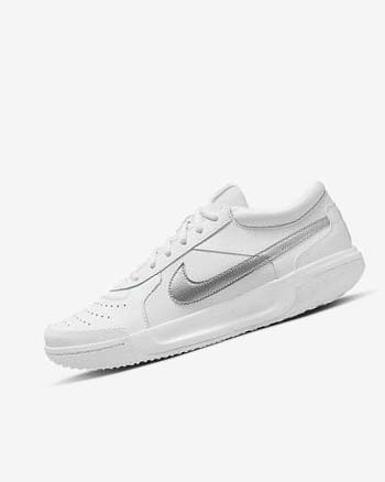 Zapatos de Tenis Nike Court Zoom Lite 3 Mujer Blancas Metal Plateadas | AR2947