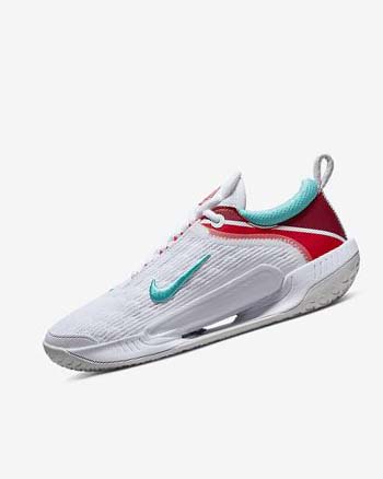 Zapatos de Tenis Nike Court Zoom NXT Mujer Blancas Plateadas Claro Rojas Turquesa | AR5346