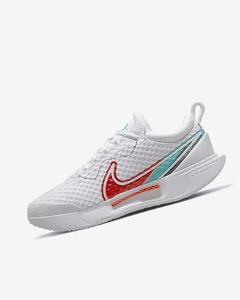 Zapatos de Tenis Nike Court Zoom Pro Mujer Blancas Rojas Burdeos Turquesa | AR2821